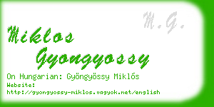miklos gyongyossy business card